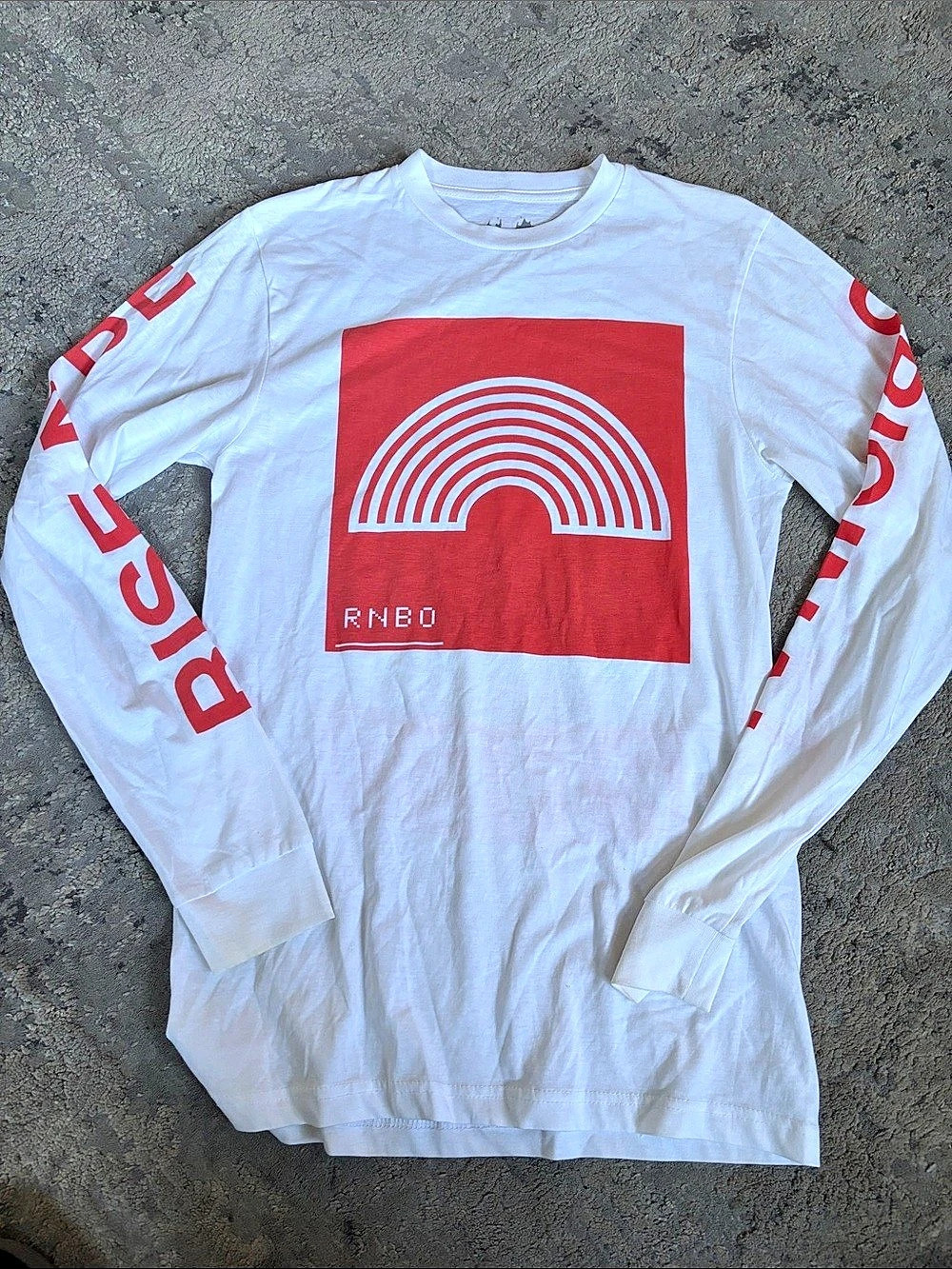 RNBO Long Sleeve Graphic Tee White & Red Size XL